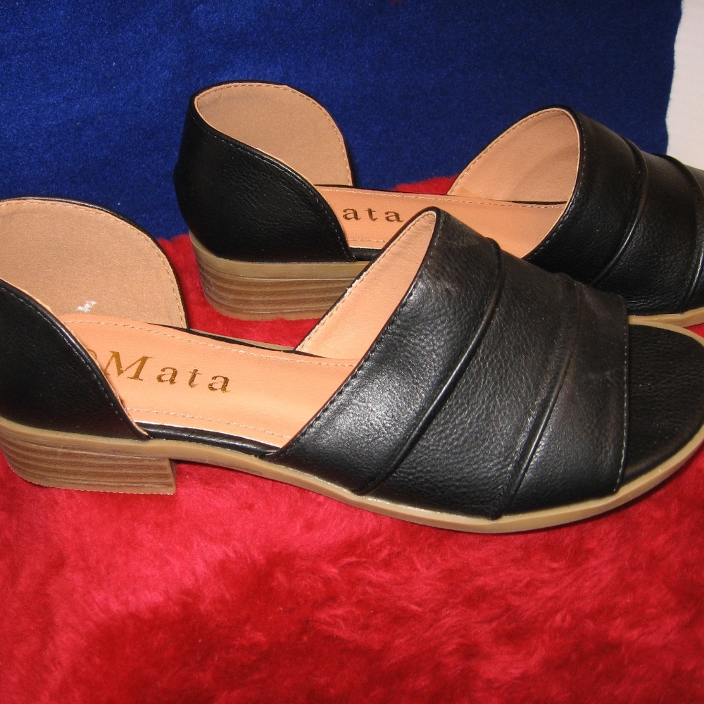 Mata Womans Poolside D'Orsay Open Toe Flat NEW in